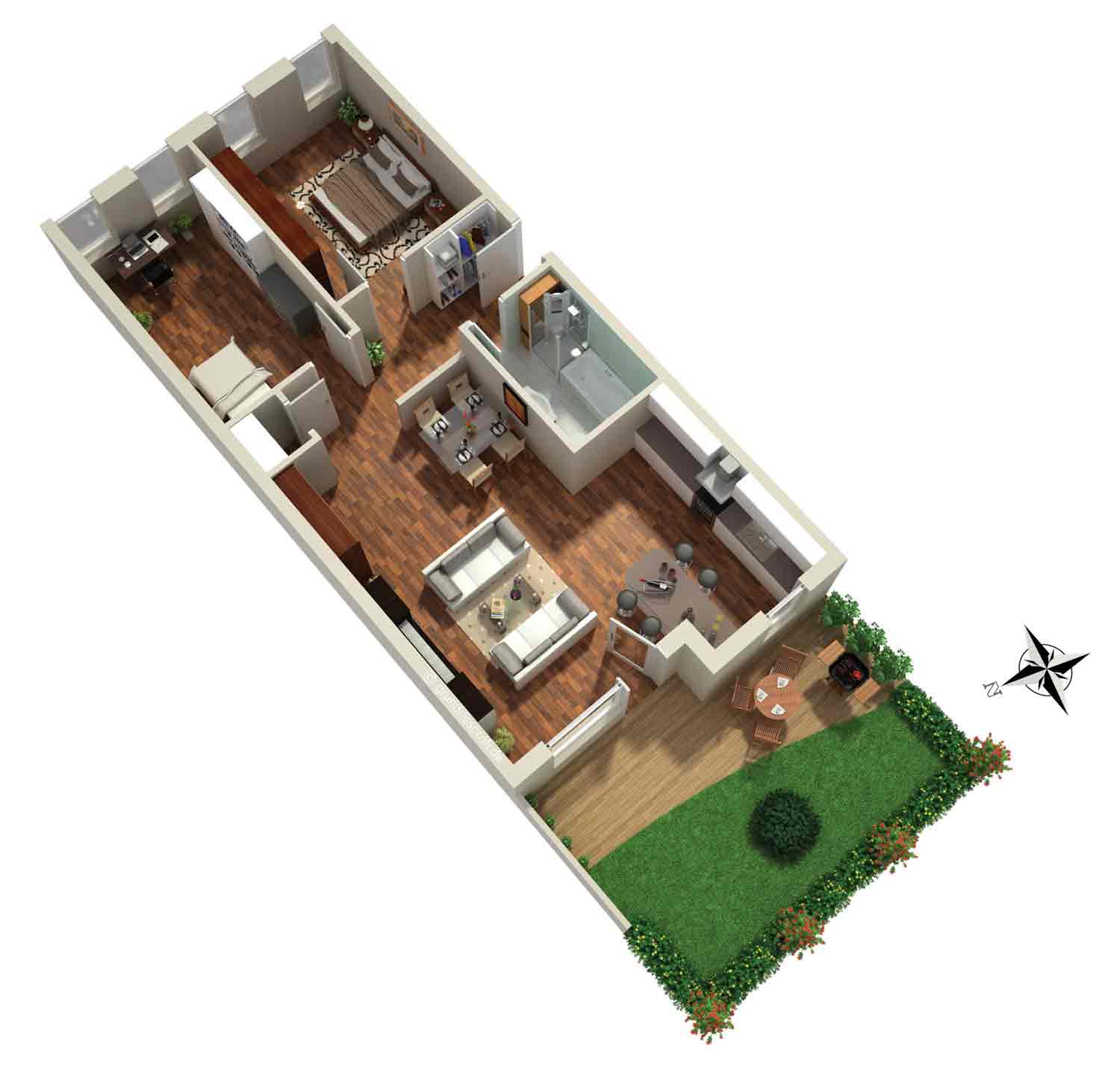Rendering eines Grundrisses