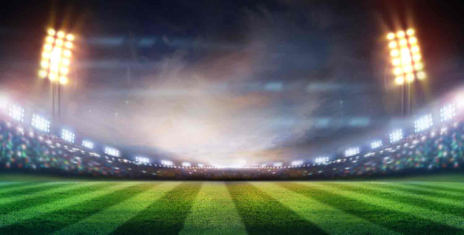 Ein Fußballstadion von innen